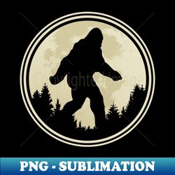 bigfoot moon graphic for sasquatch believers - elegant sublimation png download - fashionable and fearless