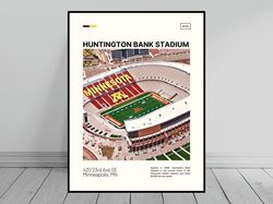 Huntington Bank Stadium Minnesota Golden Gophers Poster NCAA Stadium Poster Oil Painting Modern Art