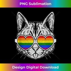 Cat with glasses, rainbow, LGBT Pride Tank T - Sublimation-Optimized PNG File - Animate Your Creative Concepts