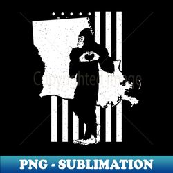 Louisiana Bigfoot American Flag - Retro PNG Sublimation Digital Download - Bold & Eye-catching