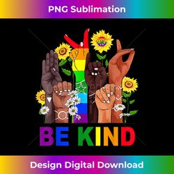 LGBT Pride Be Kind Sign Language Hand Rainbow Gay Equali - Sleek Sublimation PNG Download - Challenge Creative Boundaries