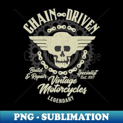 chain-driven - motorcycle graphic - decorative sublimation png file - perfect for personalization