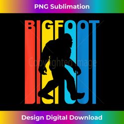 Vintage Retro 1970s Style Rainbow Bigfoot Silhouette - Bespoke Sublimation Digital File - Challenge Creative Boundaries