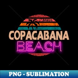 Copacabana Beach neon vintage retro sunset palmtrees - Elegant Sublimation PNG Download - Defying the Norms