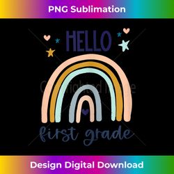 Hello First Grade Girls Rainbow First Day of First Gra - Minimalist Sublimation Digital File - Lively and Captivating Visuals