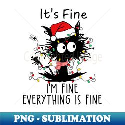 Cat I am well for christmas - Vintage Sublimation PNG Download - Perfect for Sublimation Mastery