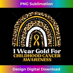 Leopard Rainbow I Wear Gold For Childhood Cancer Awarene - Futuristic PNG Sublimation File - Challenge Creative Boundaries