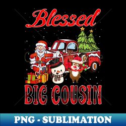 Blessed Big Cousin Red Plaid Christmas - Professional Sublimation Digital Download - Perfect for Creative Projects