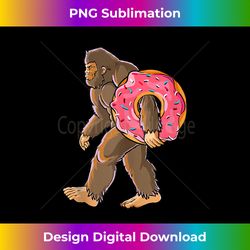 Bigfoot Carrying A Donut with Pink Icing & Rainbow Sprinkles Tank T - Urban Sublimation PNG Design - Access the Spectrum of Sublimation Artistry