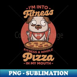 Pizza Fitness Dog - Cute Pet Food Exercise - Aesthetic Sublimation Digital File - Bold & Eye-catching