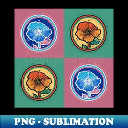 Checkerboard Poppies - Exclusive PNG Sublimation Download - Bring Your Designs to Life
