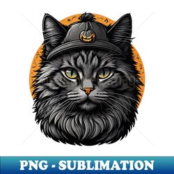 black cat wear halloween hat - high-resolution png sublimation file - perfect for sublimation mastery
