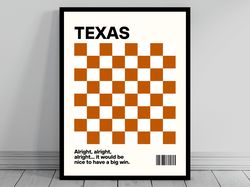 University of Texas Fan Longhorns Football Poster Funny College Poster Texas Football Fan Art Modern Art Travel Art