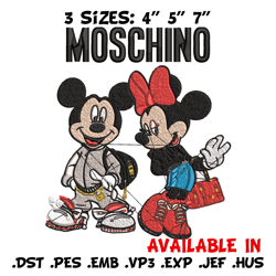 Moschino Mickey and Minnie mouse Embroidery design, Disney Embroidery, cartoon design, Embroidery File, Digital download