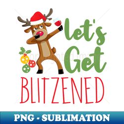Lets get lit Funny Dabbing Reindeer Lets Get Blitzened - Retro PNG Sublimation Digital Download - Transform Your Sublimation Creations