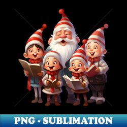 Gnome Carolers - High-Resolution PNG Sublimation File - Instantly Transform Your Sublimation Projects