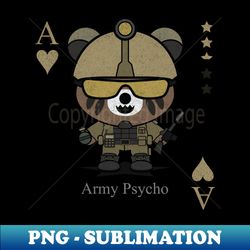 army psycho evil bear holding gun cute scary cool halloween card nightmare - aesthetic sublimation digital file - unleash your creativity