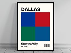 Dallas Sports Team Color Print  AT&T Stadium  American Airlines  Globe Life   Oil Paint  Mavericks  Stars  Rangers  Cowb