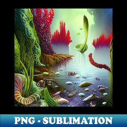 SeaScape Painting With Colorful Sea Plants - Professional Sublimation Digital Download - Perfect for Sublimation Art
