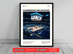Gainbridge Fieldhouse Print  Indiana Pacers Poster  NBA Art  NBA Arena Poster   Oil Painting  Modern Art   Travel Print