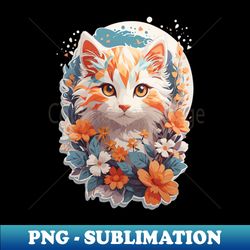 Cat Flower Art - Stylish Sublimation Digital Download - Perfect for Sublimation Mastery