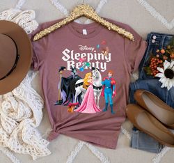 Disney Sleeping Beauty Characters TShirt, Princess Aurora,Prince Phillip,Maleficent,Disneyland Family Trip Gift, WDW Tri