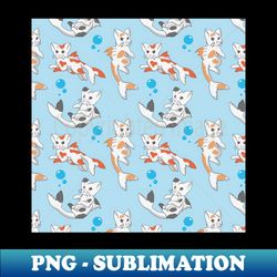Catfish Pattern Blue - Instant PNG Sublimation Download - Unleash Your Inner Rebellion