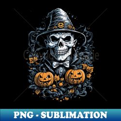 vintage skull with hat halloween - special edition sublimation png file - bold & eye-catching