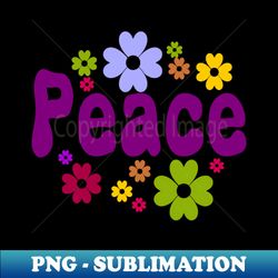 Peace flowers vintage retro - Sublimation-Ready PNG File - Instantly Transform Your Sublimation Projects