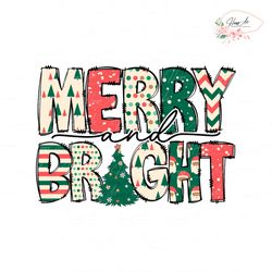 Retro Christmas Tree Merry And Bright SVG Cricut Files