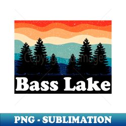 Bass Lake California Retro - PNG Transparent Sublimation File - Create with Confidence