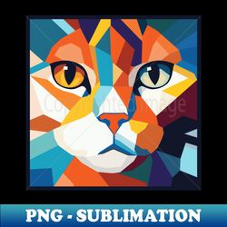 Retro wpap cat portrait - High-Quality PNG Sublimation Download - Capture Imagination with Every Detail