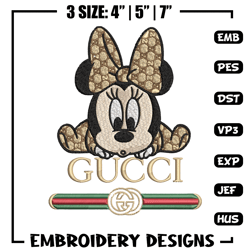 Minnie baby gucci Embroidery Design,Gucci Embroidery, Embroidery File, Logo shirt, Sport Embroidery, Digital download