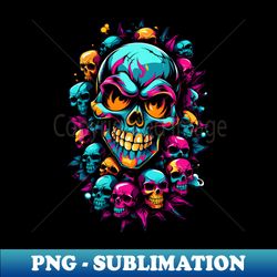 Vibrant Pop Art Skull - Trendy Sublimation Digital Download - Stunning Sublimation Graphics
