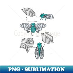 Cicadas in Pink  Teal - Premium PNG Sublimation File - Boost Your Success with this Inspirational PNG Download