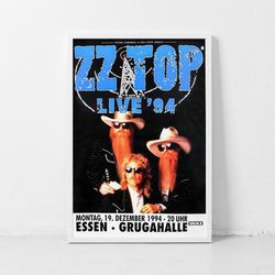 ZZ Top Music Gig Concert Poster Classic Retro Rock Vintage Wall Art Print Decor Canvas Poster-1
