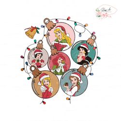 Retro Disney Princess Ornament Christmas PNG Download