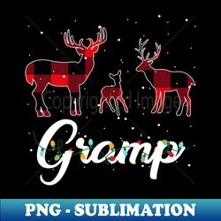 Gramp Reindeer Plaid Pajama Shirt Family Christmas - High-Resolution PNG Sublimation File - Create with Confidence
