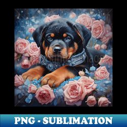 Rottweiler Puppy In Garden - Creative Sublimation PNG Download - Stunning Sublimation Graphics