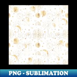 magical white gold sun moon planets galaxy design - instant sublimation digital download - boost your success with this inspirational png download