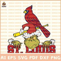 St. Louis Cardinals Svg Files, MLB Cardinals Logo Clipart, Grinch Vector, Svg Files for Cricut Silhouette, Digital