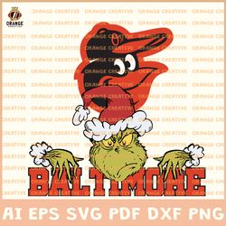 Baltimore Orioles Svg Files, MLB Orioles Logo Clipart, Grinch Vector, Svg Files for Cricut Silhouette, Digital