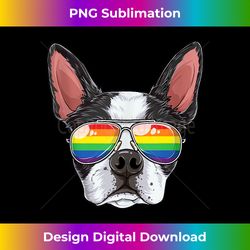 Boston Terrier Gay Pride LGBT Rainbow Flag Sunglasses LGBTQ Tank To - Classic Sublimation PNG File - Channel Your Creative Rebel