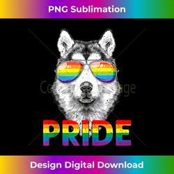 Alaskan Husky Gay Pride LGBT Rainbow Flag Sunglasses LGBTQ Tank To - Artisanal Sublimation PNG File - Elevate Your Style with Intricate Details