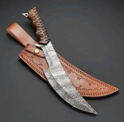 Custom Handmade Damascus Steel Blade Bowie Knife - Hunting Knife - Camping Knife