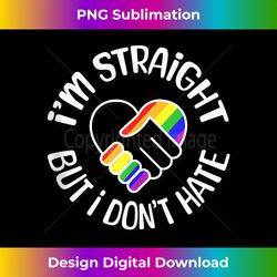 I'm Straight But I Don't Hate - Hands In Heart Rainbow Tank To - Classic Sublimation PNG File - Reimagine Your Sublimation Pieces