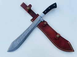 Custom Handmade Damascus Steel Blade Bowie Knife - Hunting Knife - Camping Knife