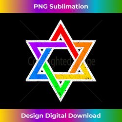 Jewish LGBT Rainbow Star of David Gay Lesbian Pride Equality - Futuristic PNG Sublimation File - Rapidly Innovate Your Artistic Vision