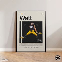 TJ Watt Poster, Pittsburgh Stealers Poster, Pittsburgh Fan, NFL Poster, Sports Poster, Football Poster, NFL Wall Art, Sp
