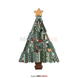 Vintage Christmas Tree Book PNG Sublimation Download